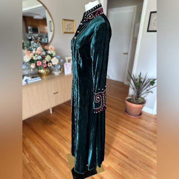 Double D Ranch Velvet Studded Western Duster Coat Small - Picture 3 of 5